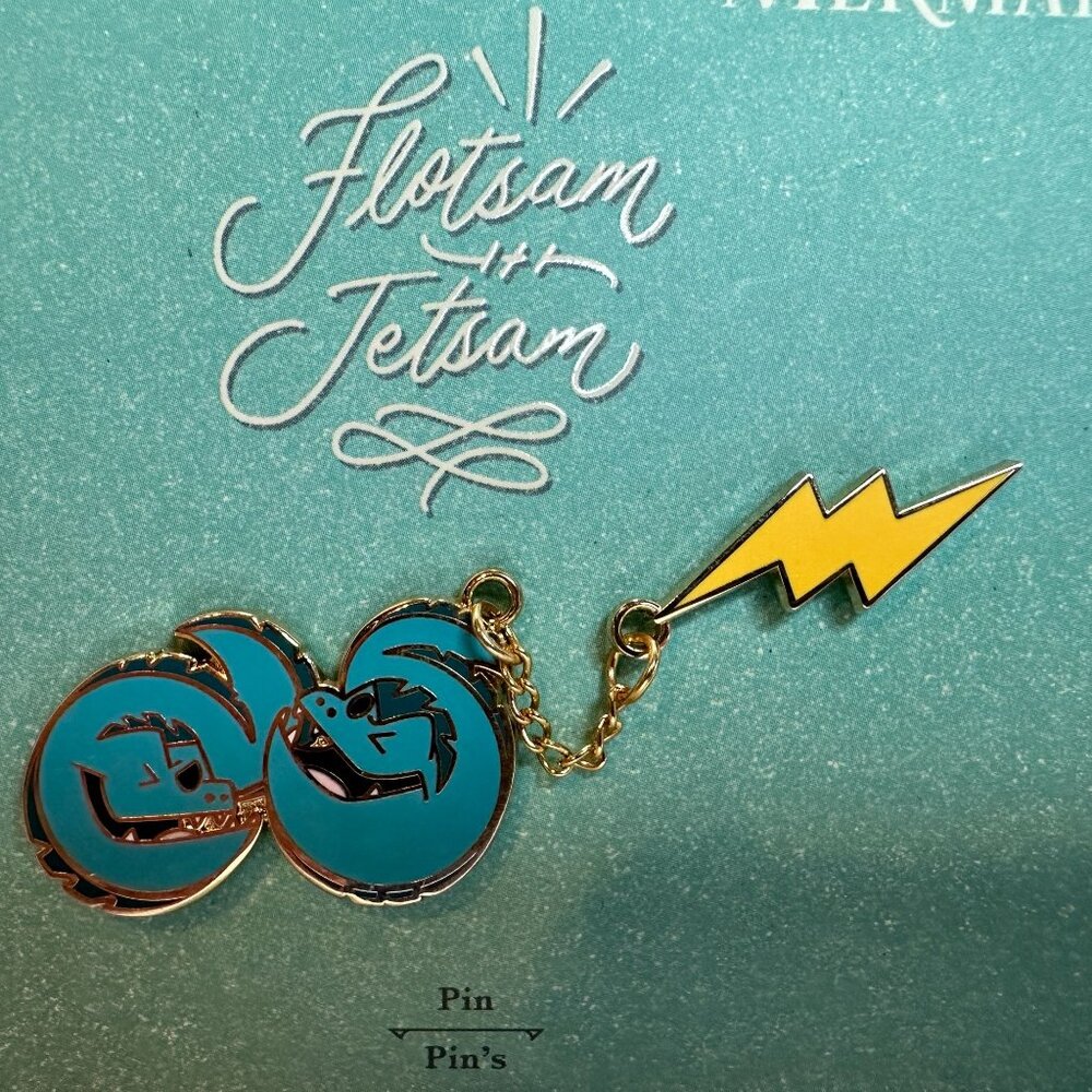 Disney Little Mermaid 132565 Flotsam & Jetsam Eels Duos Pin with Electrical Bolt - Picture 7 of 10